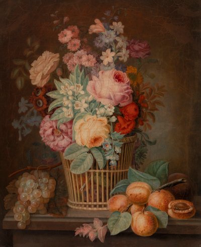 Still Life with Flowers in a Basket by French School